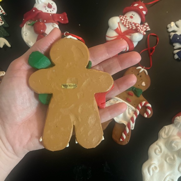 Vintage Clay Dough Gingerbread Man Christmas Ornaments 3 set - Picture 5 of 5